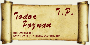 Todor Poznan vizit kartica